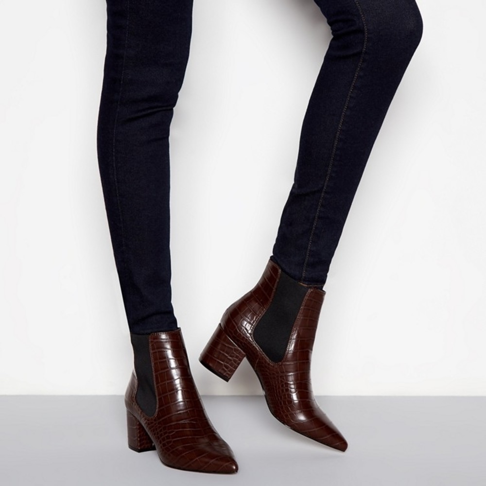 Brown Crocodile Chelsea Boots